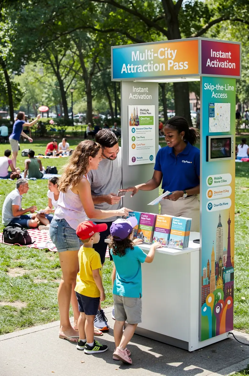 Схематическое изображение маршрута путешествия по США с отмеченными городами, включёнными в пропуск и основные туристические точки.